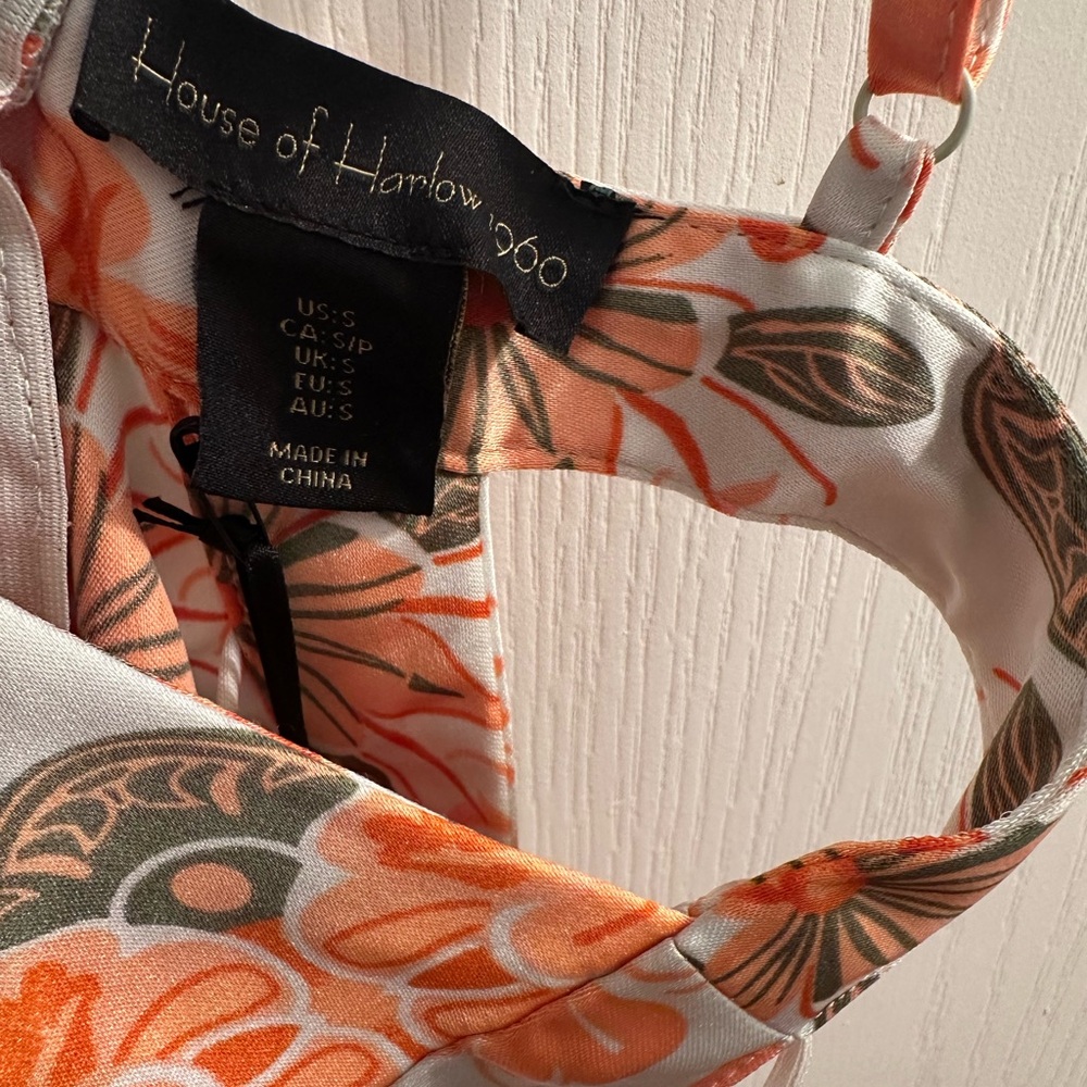 House of Harlow 1960 Orange Floral Cut-out Strappy Maxi Dress. Brand NWT - Picture 10 of 12